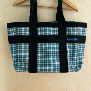 GANNI Plaid Travel/Work Bag